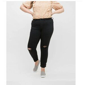 Judy Blue Jeans Black Mid-Rise Distressed Slim Fit JB88137 Size 13/31